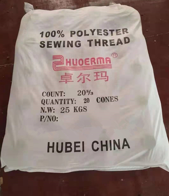 20/2 Raw White 100% Polyester Spun Yarn With Dyeing Tube