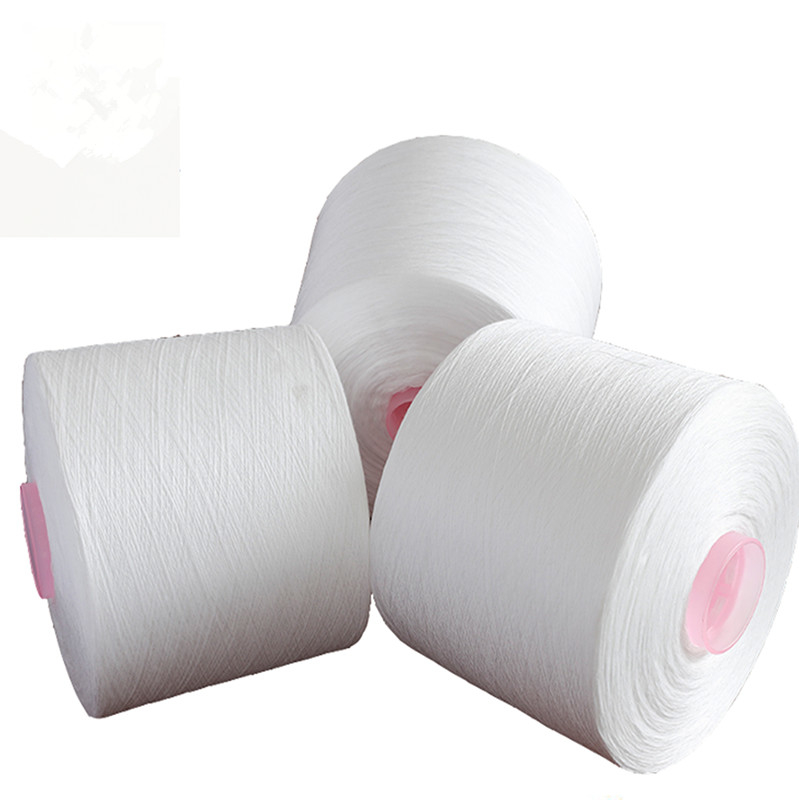 100% Polyester Ring Spun Przędza surowa biała pełna dusza Polyester Przędza 40/2, 40/3, 42/2